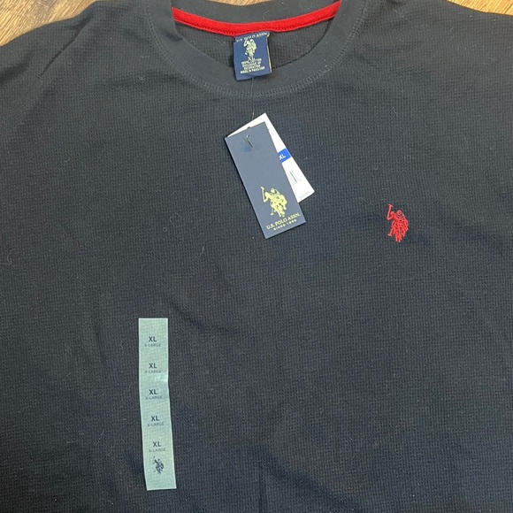 NWT - US POLO ASSN - Black Long Sleeve Shirt with Red Logo - Picture 2 of 10